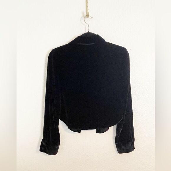 Reformation Cam black Velvet cropped Top jacket S edgy grunge punk minimalist S - Picture 4 of 6